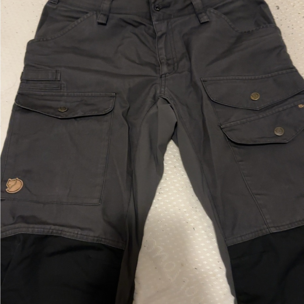 Fjallraven Gray and Black Cargo Pants with Reinforced Knees